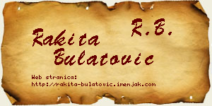 Rakita Bulatović vizit kartica